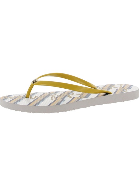 skye womens logo slip on flip-flops