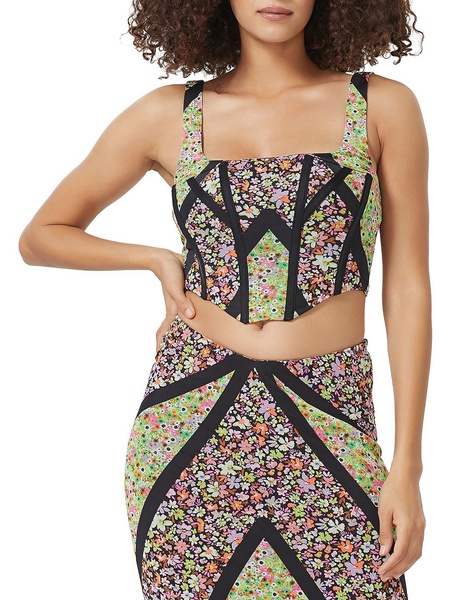womens floral hi-low cropped