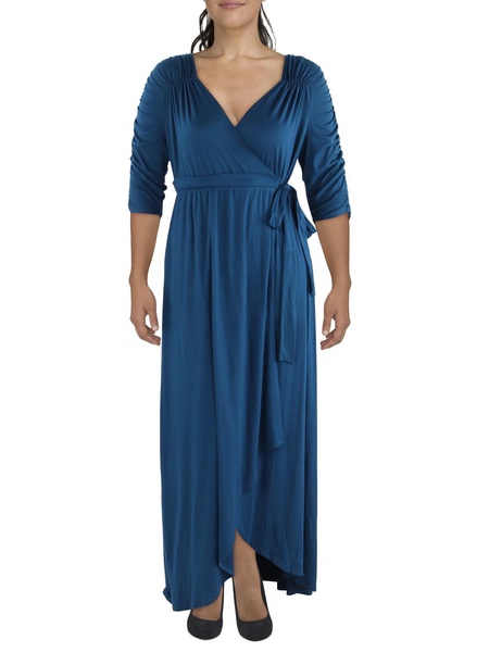 plus womens maxi side tie wrap dress