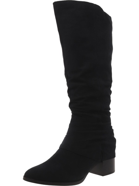 delilah womens faux suede zipper knee-high boots
