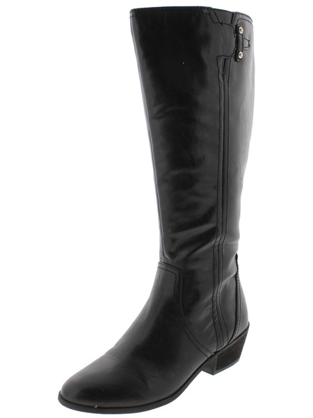 brilliance womens wide calf faux leather riding boots