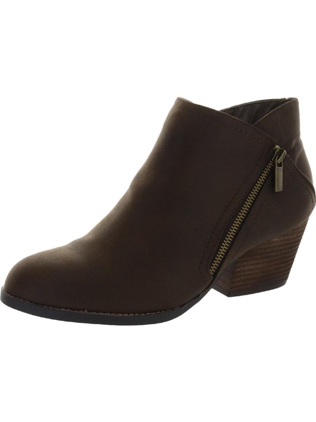 bobbi womens double zipper almond toe booties