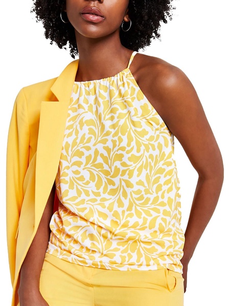 womens printed sleeveless halter top
