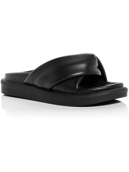 ryle womens faux leather slip on slide sandals