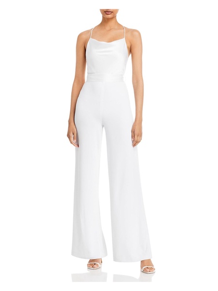 primrose womens satin cowl neck jumpsuit