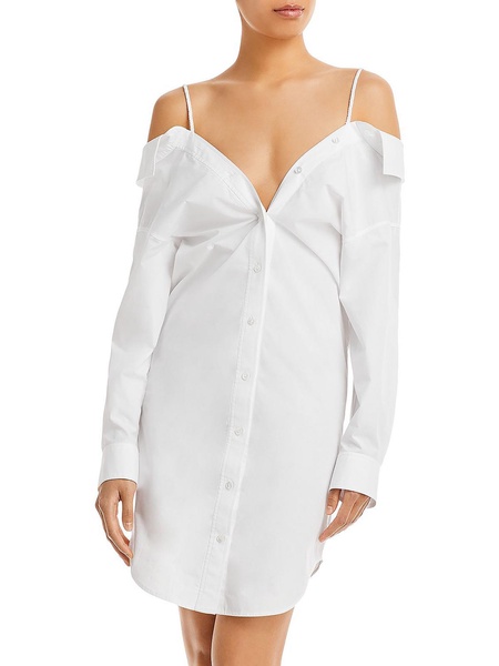 womens collared mini shirtdress