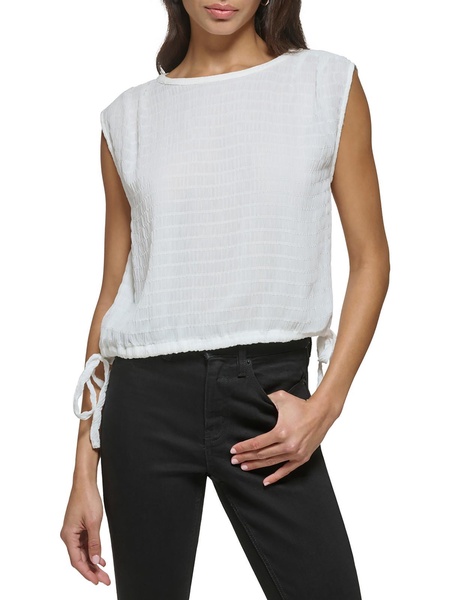 womens crinkle side tie blouse