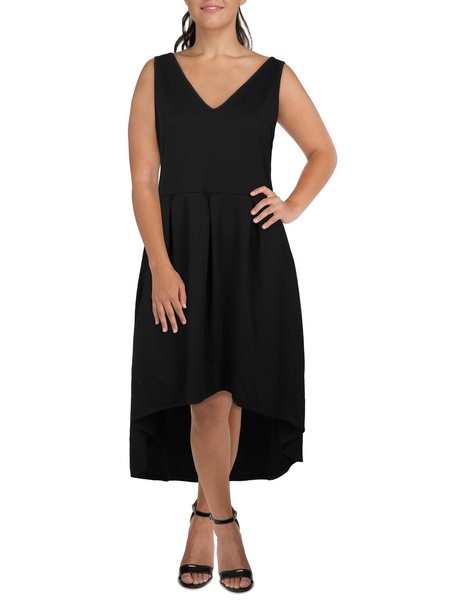 plus womens hi-low sleeveless maxi dress