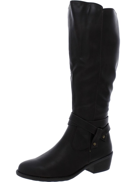 anissa womens faux leather tall knee-high boots