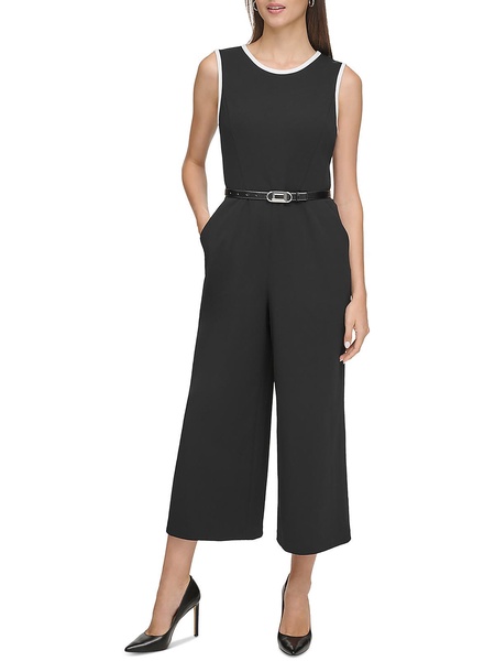 womens textured cropped jumpsuit