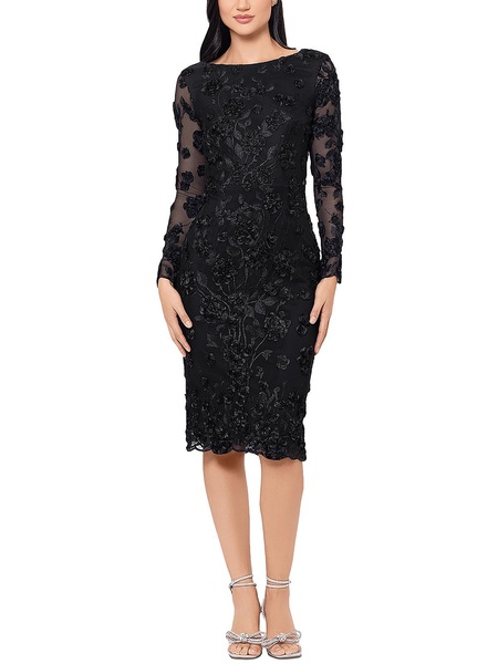 womens floral embroidered cocktail and party dress
