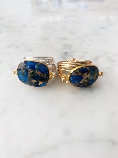 torrey ring in blue mojave copper turquoise - 14k gold fill / sterling silver