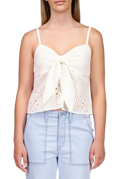 womens eyelet cami cropped