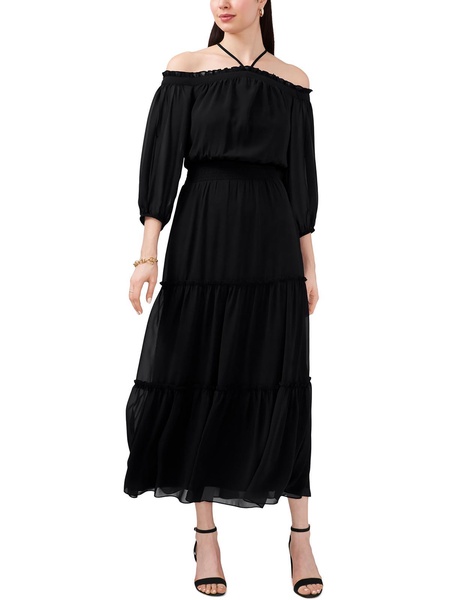 womens crepe cut-out maxi dress
