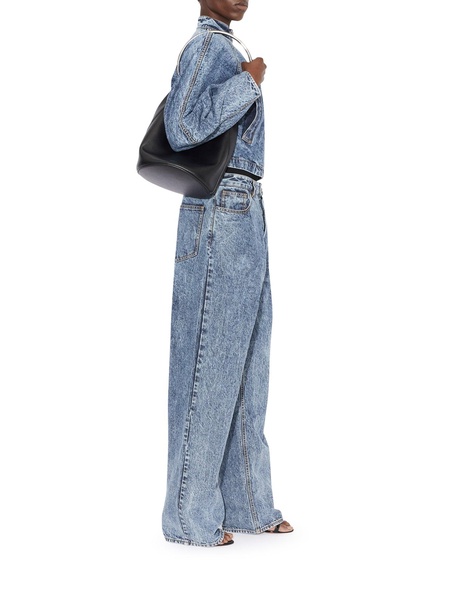 Washed-Out Zip-Up Denim Jacket