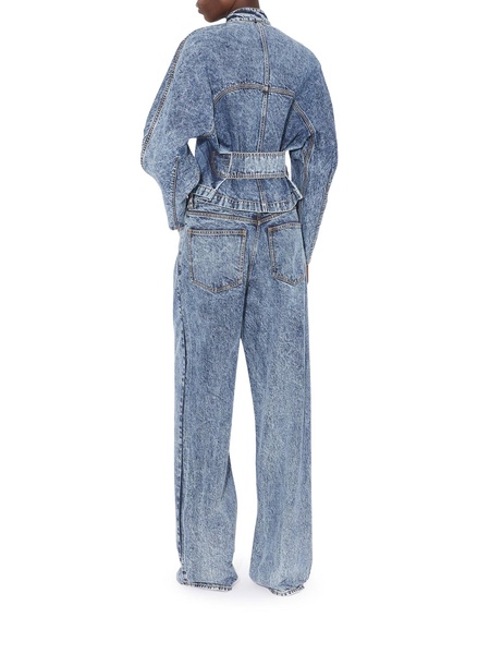 Washed-Out Zip-Up Denim Jacket