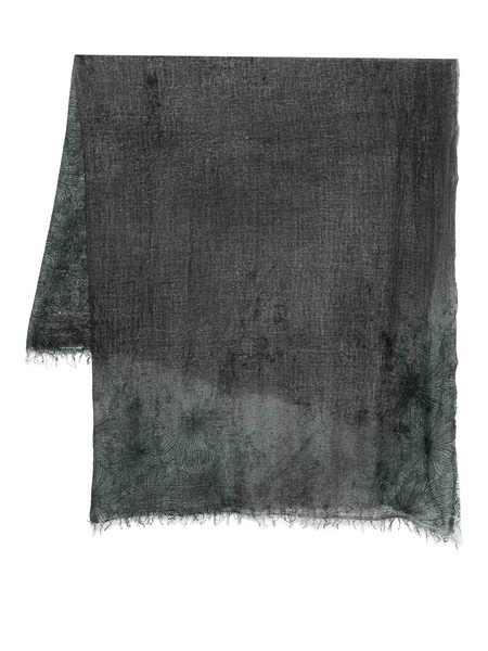 Daisy Print Scarf With Fringes 140X140