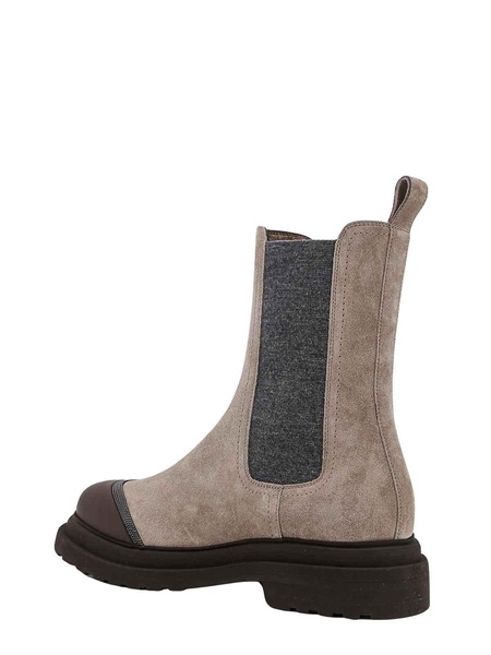 Suede Ankle Boots Jewel Application
