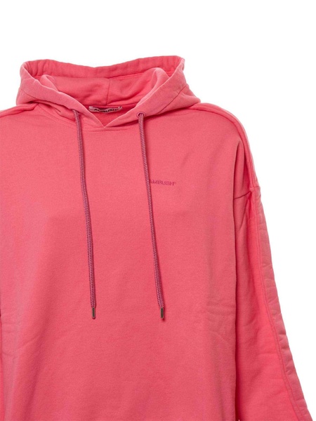 Embroidered logo hoodie in pink