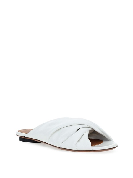 Cracklet effect leather sandals