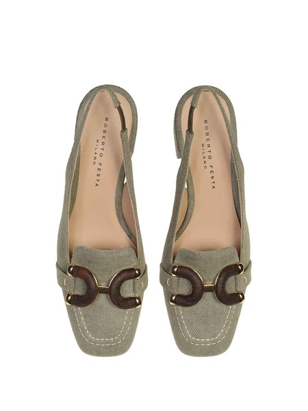 Chanel Slingback In Khaki Jeans