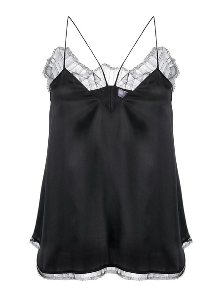 Thinned straps silk top