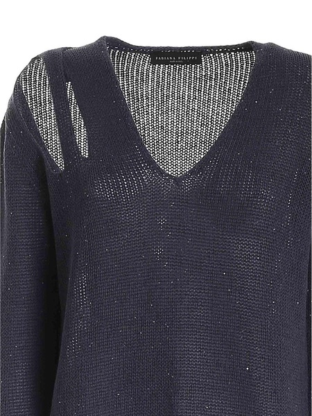 Cut-out sweater in blue