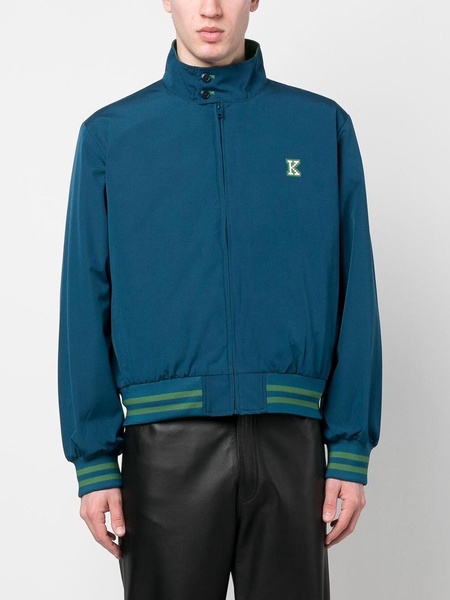 Graphic logo-print jacket with stripe trim