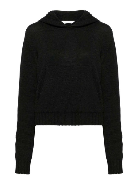 Curved Logo Knitted Hoodie