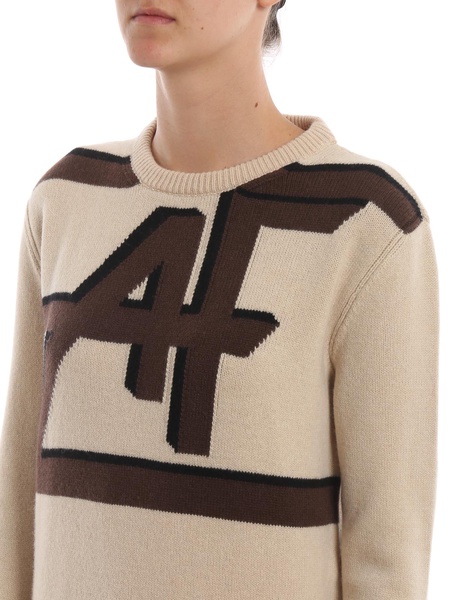 Logo intarsia wool and cashmere sweater