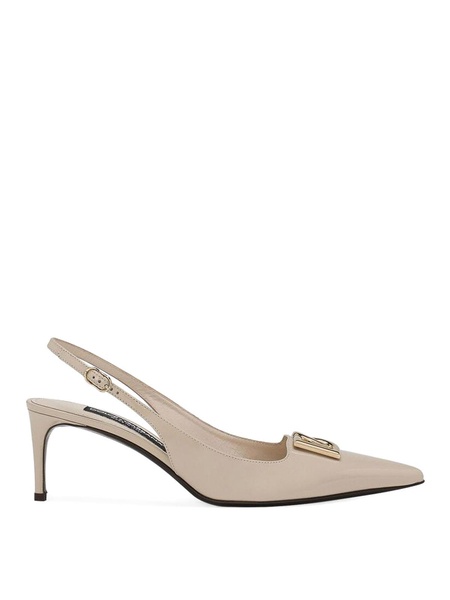 MM logo-plaque slingback pumps