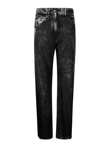 Wide trousers in denim-effect viscose