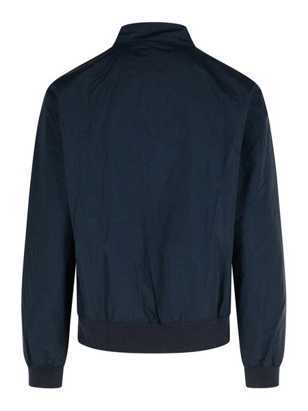 Royston Navy Waxed Cotton Bomber Jacket
