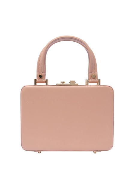 Val peach handbag push lock