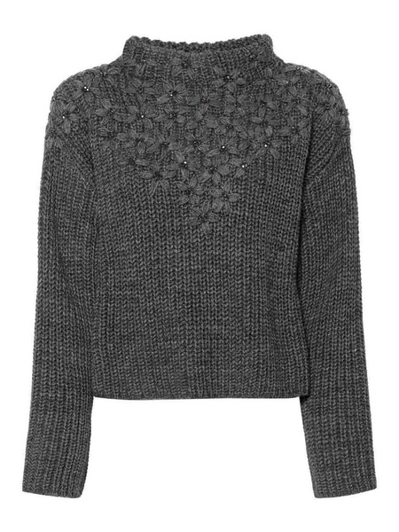 Wool Sweater With Flowers
