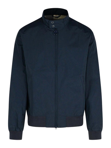 Royston Navy Waxed Cotton Bomber Jacket