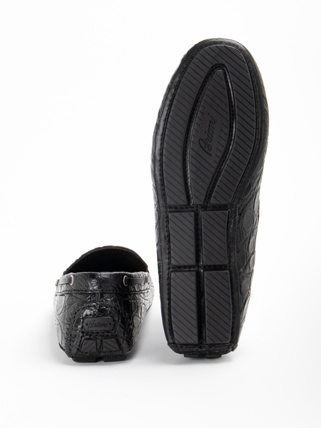 Black leather loafer