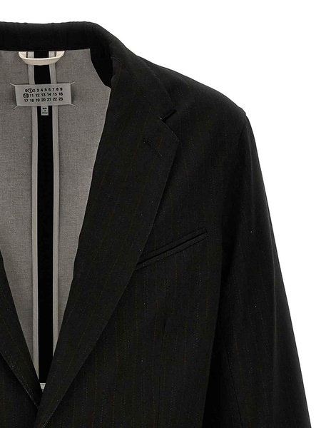 Pinstriped Trompe Loeil Blazer