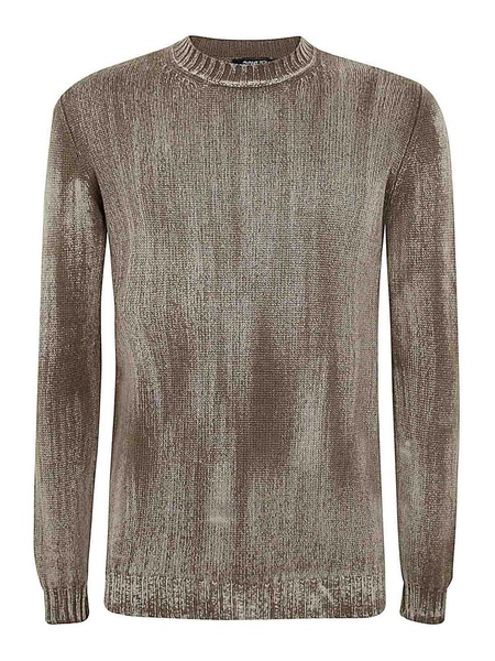Tonal Effect Round Neck Off Gauge Pullover