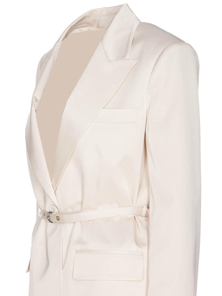 Satin Blazer With Thin Belt