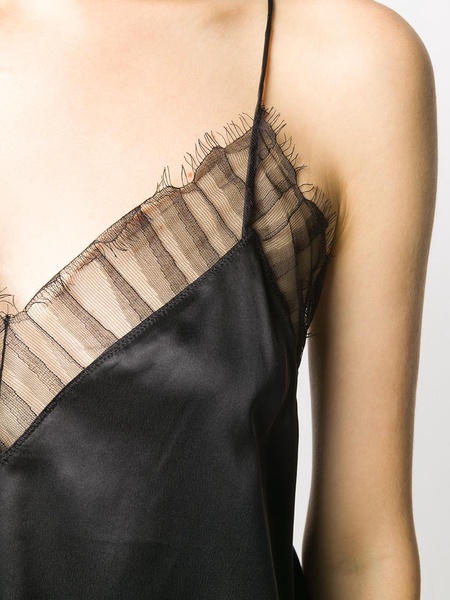 Thinned straps silk top