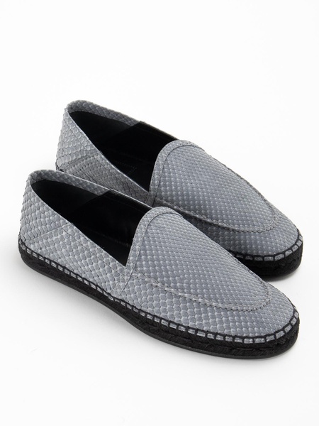 Piton effect leather slippers