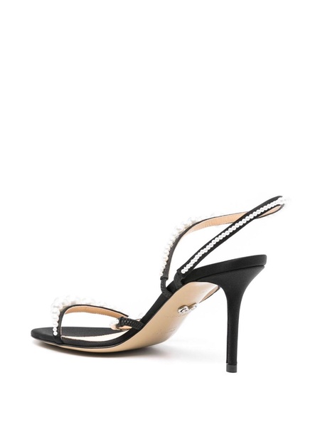 Sirene Satin Round Toe Pearl Sandals