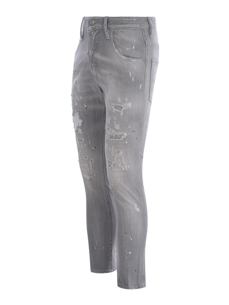 Faded ripped effect skinny jeans