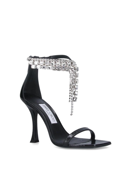 Slogback sandals with rhinestones