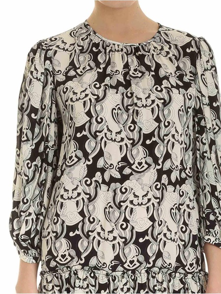 Viscose and silk dress in back and white