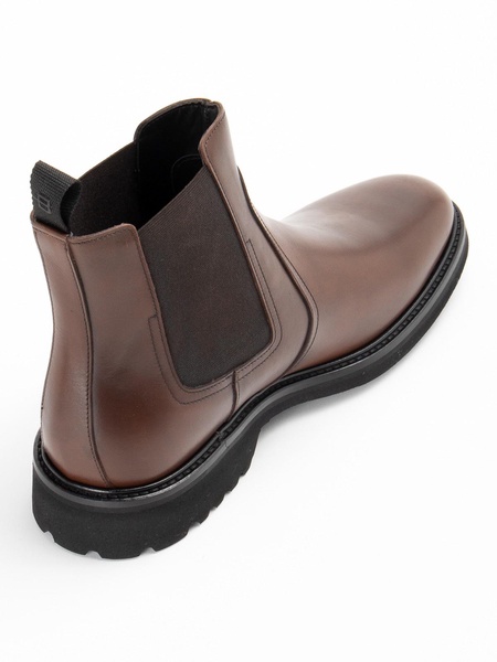 Brown leather boots