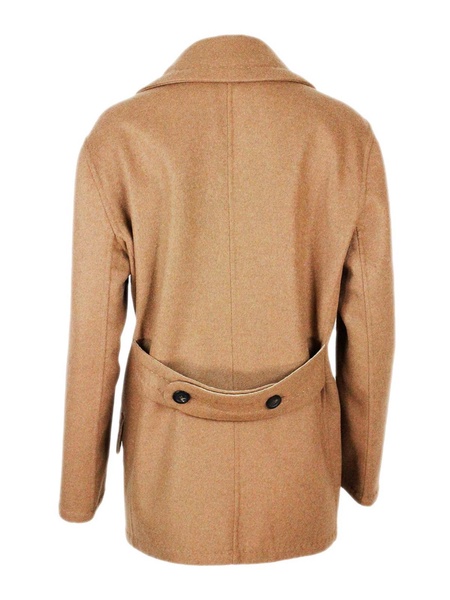 Wool and cashmere double-breasted coat