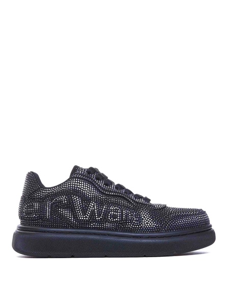 Grey Aged Logo Sneakers
