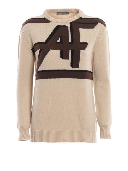 Logo intarsia wool and cashmere sweater